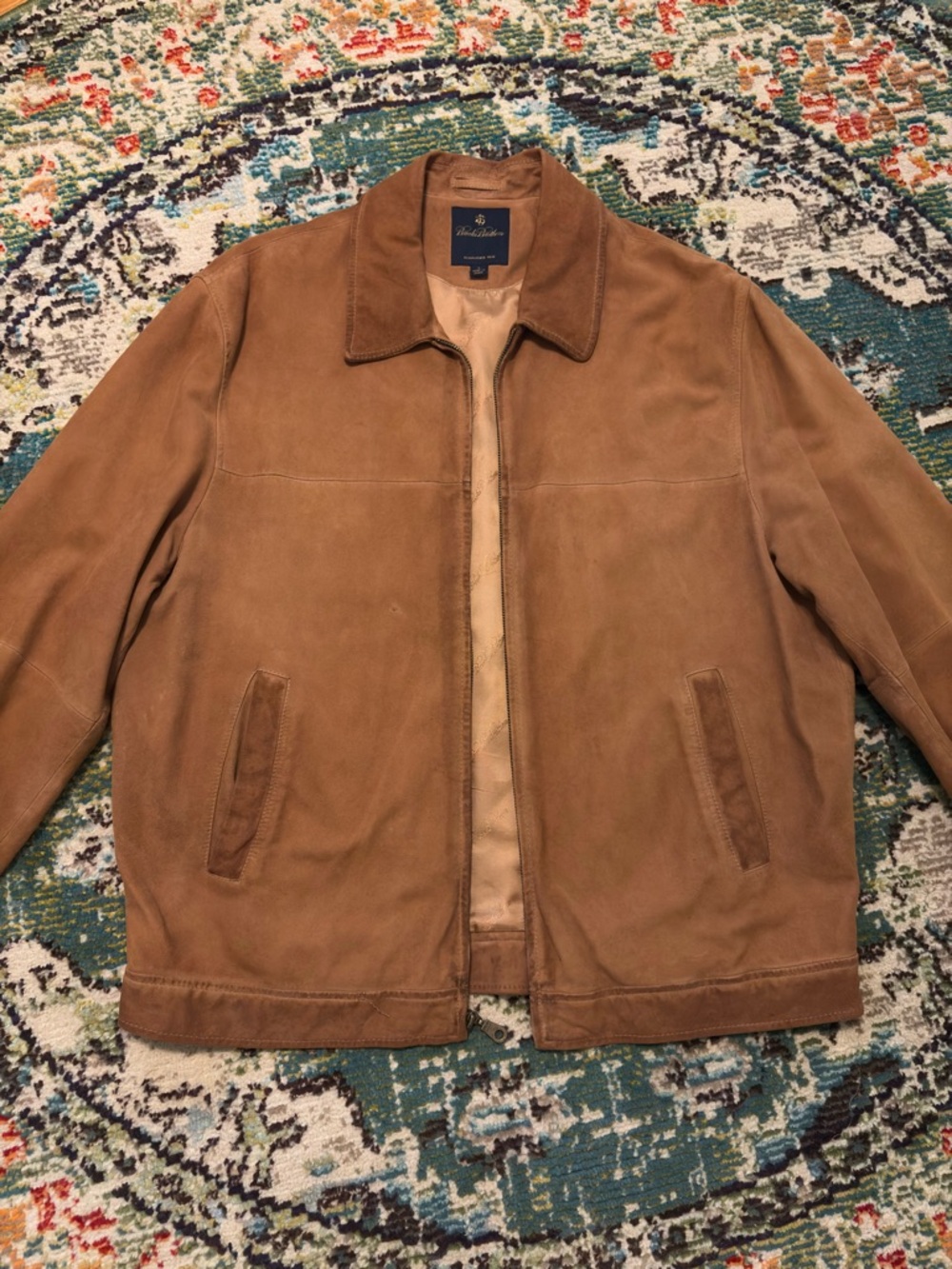 Vintage Brooks Brothers Tan Suede Leather Jacket